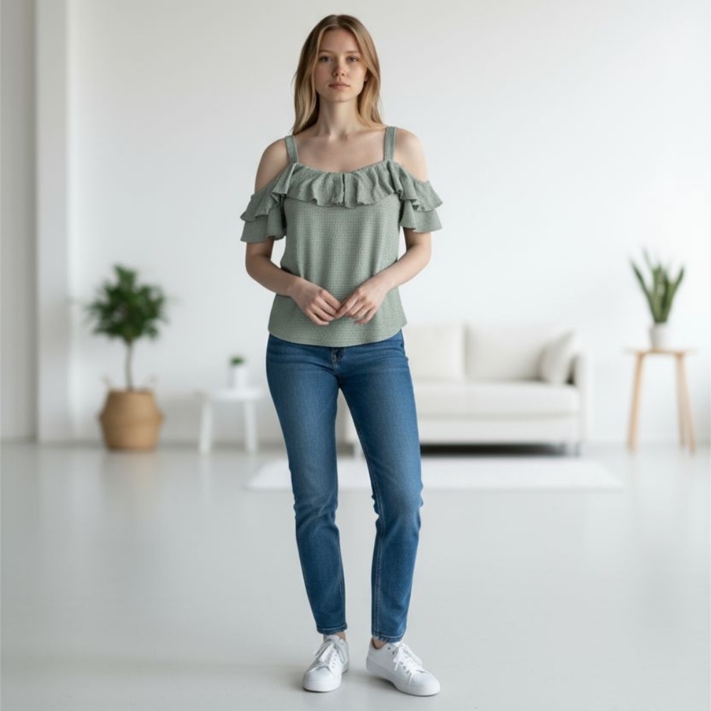 Cable & Gauge Cold Shoulder Top